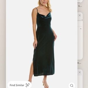 taylor Petite Cowl-Neck Sleeveless Midi Velvet Dress